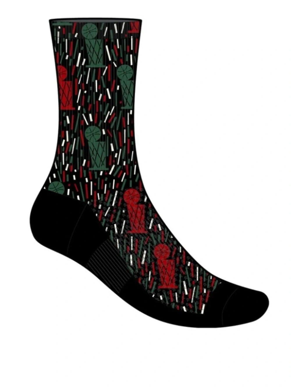 Air Jordan x Nina Chanel Abney Crew Socks 'Black Green Red' Size L